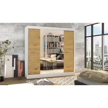 Šatní skříň Skříň Baja II 200 bílá/artisan