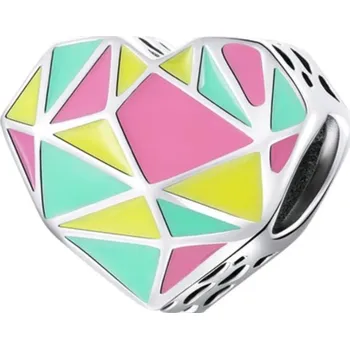 Přívěsek NUBIS® Stříbrný přívěšek korálek na náramek srdíčko - NB-8209