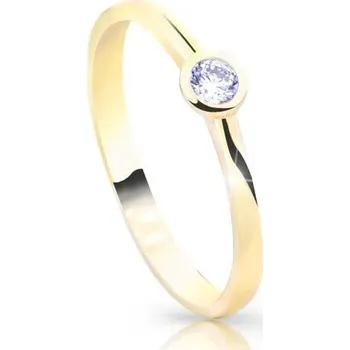 Prsten ŠPERKY-NM, Zlatý jemný prsten se zirkonem 1027 Barva zlata: žlutá, Velikost prstenu: 50