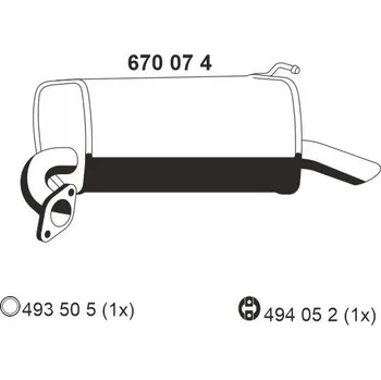 Tlumič výfuku Zadní tlumič výfuku ERNST 670074