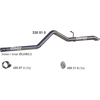 Výfukový systém Výfuková trubka ERNST 330510