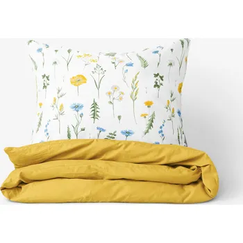 Povlečení Bavlněné povlečení Duo - Česká louka s medově žlutou 140 x 200 a 70 x 90 cm