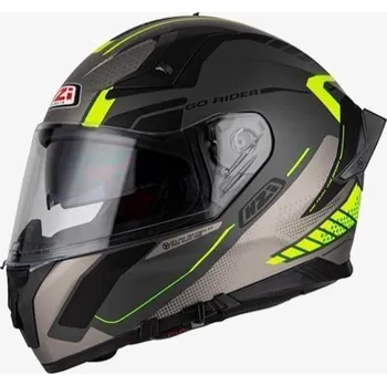 Helma na motorku Motocyklová integrální přilba NZI GO Rider Motion černá-žlutá Velikost: 3XL