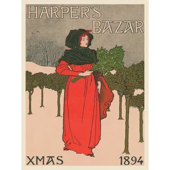 Plakát Plakát, Obraz - Harpers Bazar Christmas 1894, Louis Rhead