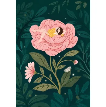 Plakát Plakát, Obraz - Peony Girl, Petra Holikova