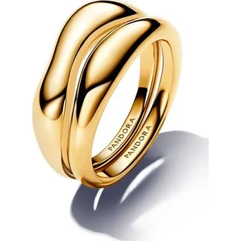 Prsten Zlacený prsten PANDORA s organickým tvarem 50 163264C00-50