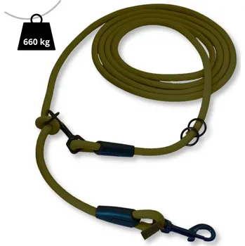 Vodítko pro psa PafDog® Přepínací nastavitelné vodítko 8mm, 11 délek, khaki zelené extra pevné DÉLKA VODÍTKA: 2.5 metru