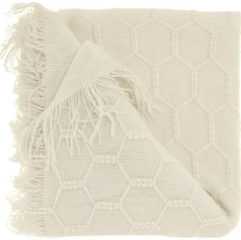 deka Hřejivý pléd s třásněmi Fee v holubí bílé bílá