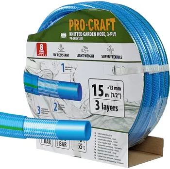 Zahradní hadice Modrá zahradní hadice Procraft PR-3KGH1315 3 vrstvy, 1/2" 15m