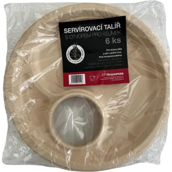 Jednorázové nádobí UH Talíř s otvorem na nápoj 6 ks