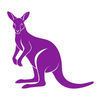 Samolepící dekorace Klokan 005 levá (14 - fialová) SAMOLEPKA NA AUTO, NÁLEPKA, FÓLIE, POLEP, TUNING, VLASTNÍ TEXT, TISK, AUTOSAMOLEPKY.cz, POLEPY, OBRÁZEK, LOGO, 3D STICKERS