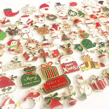 Přívěsek Přívěsek kovový - vánoční mix (10 ks) (náhodný mix barev)