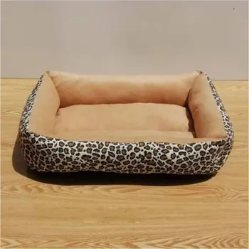 Pelíšek pro psa Pohodlný pelíšek pro psy s vyvýšeným okrajem a bambusovou podložkou Barva: béžový leopard, Velikost: 40x30 cm