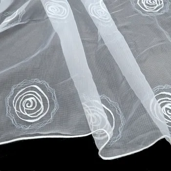 Záclona Organzová záclona Květy modré bez obšití 280