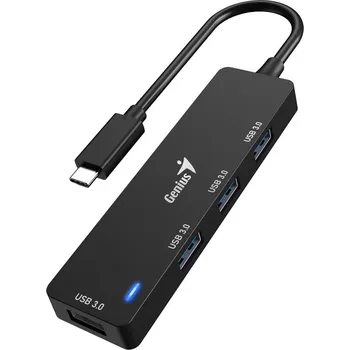 USB hub GENIUS hub UH-400/ USB-C na 4x USB3.0/ černý
