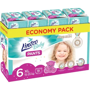 Plenkové kalhoty Linteo Baby Pants PREMIUM 6 XL 15-25 kg kalhotkové plenky 72 ks
