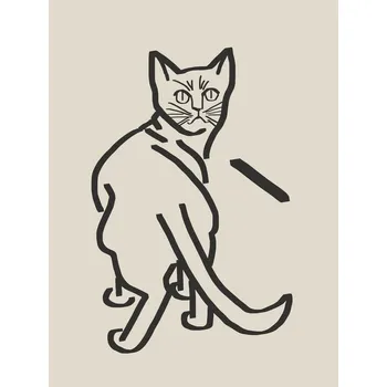 Plakát Plakát, Obraz - Line Art Cat Drawing 5, Little Dean