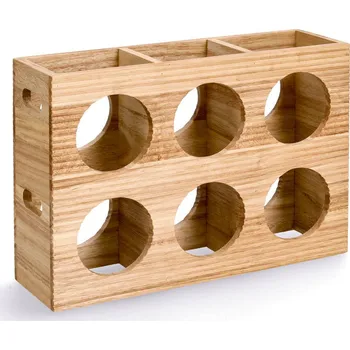 Zeller Dřevěný stojan na 6 láhvi, 38 x 11,6 x 27 cm