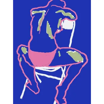 Plakát Plakát, Obraz - Blue line art, Little Dean