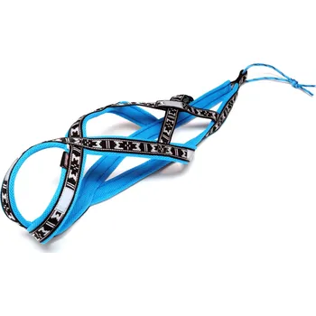 Postroj pro psa ManMat postroj RUN LONG - alpská modrá + stříbrná XL