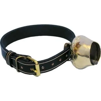 Značení hospodářského zvířete Řemen kožený zdobený, černý, pro pastevní zvonce Velikost: 27 x 55 cm