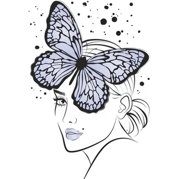 Plakát Plakát, Obraz - Lady Butterfly Blue, Martina Pavlova