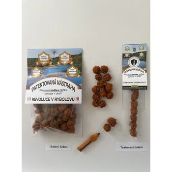 Boilies Patented Baits plovoucí boilies Ježek Jahoda + chilli Velikost: testovací balení