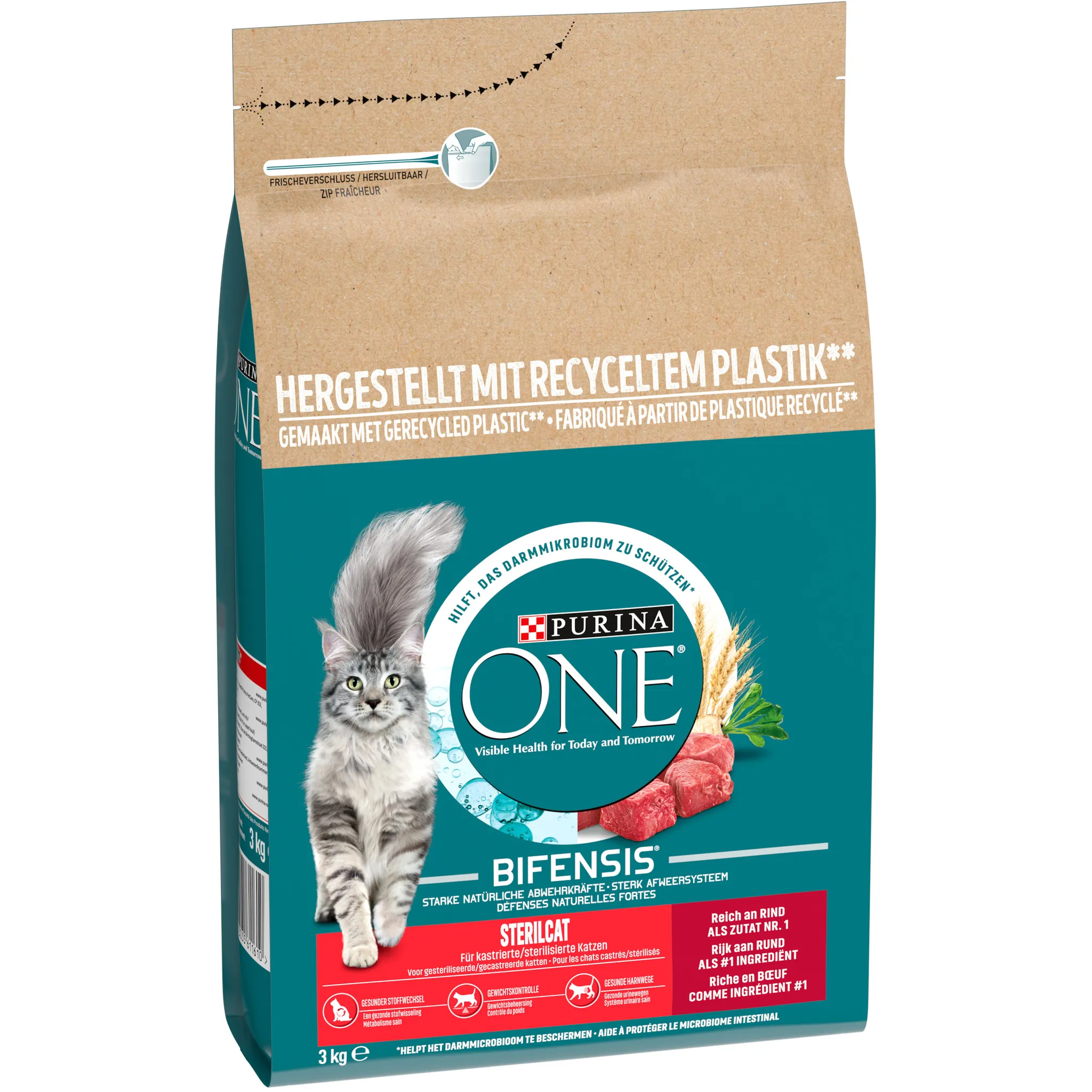 Fotografie 2 - Krmivo pro kočku Purina One Bifensis Adult Sterilcat Beef 3 kg
