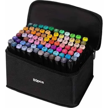 Oboustranné fixy - popisovače | sada v obalu 80ks