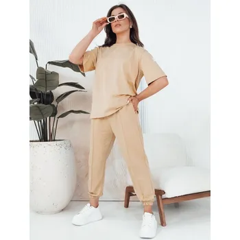 Dámská tepláková souprava DSTREET RIZNA BÉŽOVÁ L