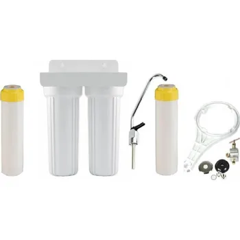 Ochranný vodní filtr Zvýšení vápníku, hořčíku a pH ve dvojité filtraci 10" Sada na připojení pod kuchyňskou linku: Sada č. 1 pro připojení k dřezové baterii +300 Kč