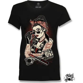 Dámské tričko Dámské Tričko BLACK HEART DOLLY Barva: Černá, Velikost: S