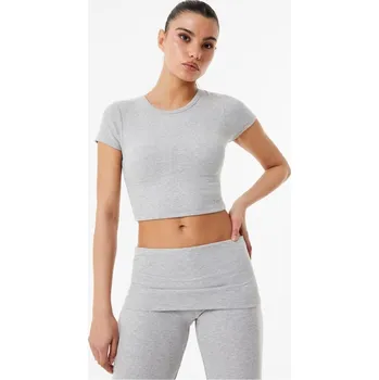 USA Pro Sophie Habboo Built-in Bra Short-Sleeve Performance Gym Top Grey 14 (42)