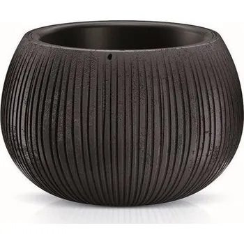 PROSPERPLAST Plastové květináče Beton Bowl černý Ø 18 cm