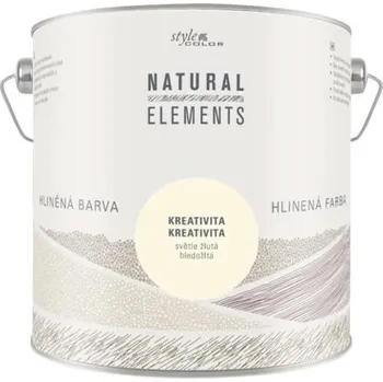 barva na zeď Jílová barva na zeď bez konzervantů StyleColor NATURAL ELEMENTS světle žlutá 2,5 l