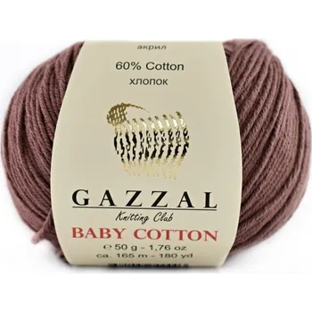 Příze Příze Baby Cotton Gazzal 3455 čokoládová Gazzal