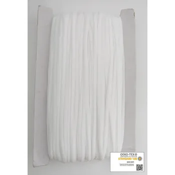 Textilní guma Guma pruženka plochá bílá 5 mm - 50 m