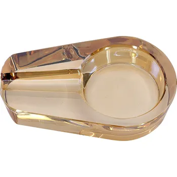 Popelník 12909 Skleněný popelník na doutníky hnědý