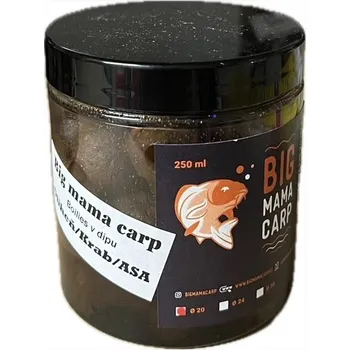 Boilies Big mama carp Boilies v Dipu Oliheň Krab ASA 24 mm 250 ml