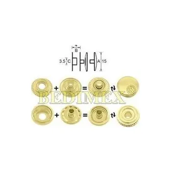 Knoflík stiskací knoflík (druk)AUTO_MOTO pr.15 mm, mosaz celé balení