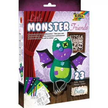 kreativní sada Kreativní sada šití Little Monster Friends Batty 23x23cm 23dílů