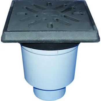 kanalizace Hl PERFEKT dvorní vtok DN110, svislý odtok, litinový rám, odkalovací koš, polypropylen/litina