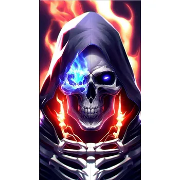 Diamantové malování Diamantové malování - Kostra v kápi (85x45)