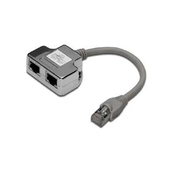 Patch panel Digitus CAT 5e, 2x 1: 1, propojovací adaptér, stíněný 2x RJ45-zásuvka na 1x RJ45-Plug, délka 0,19 m