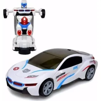 autíčko Robot transformer, bílý vůz a robot 2v1