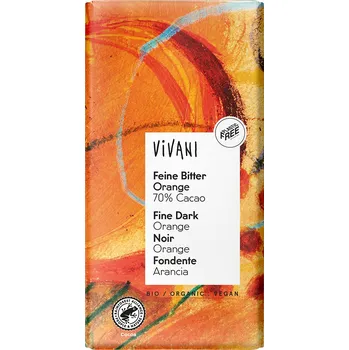 Čokoláda VIVANI Hořká čokoláda 70 % pomerančová BIO 100 g