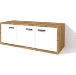 Nabytekmorava Nízká policová skříň SD 120 ke sklápěcí posteli barva lamina: ořech lyon / bílé dveře lesk