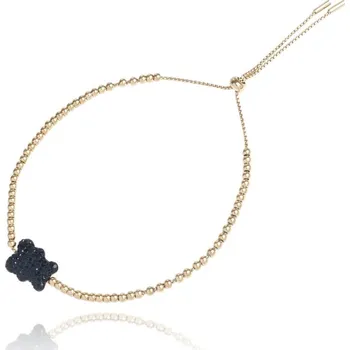 Náramek Flamenco Mystique Náramek na zápěstí z chirurgické oceli, 14k pozlacený, světle zlatá barva, nastavitelný zip