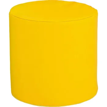 Taburet AUREDNIK Taburet kulatý 30x30 cm koženka žlutá - PUR pěna/molitan