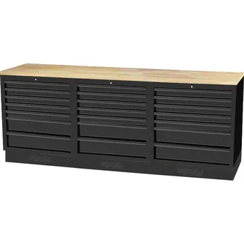 SP Tools Sestava dílenského nábytku SPT USA - SPUSS224 Pracovní deska:: dřevěná